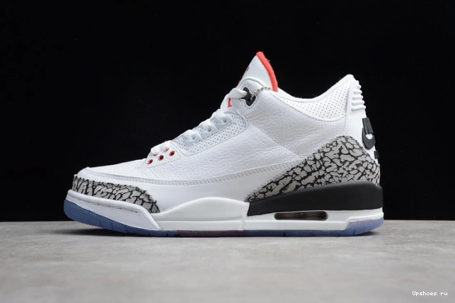 Throw Free Retro Line Cement Air Jordan 3 White 923096-101 0127
